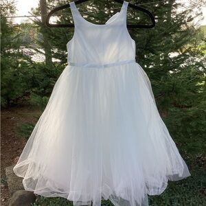 Flower girl full white dress…so beautiful from David’s bridal